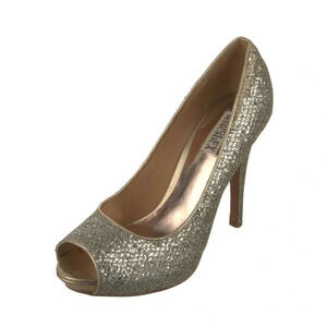 Badgley Mischka Leather Gold  Pumps size 10M